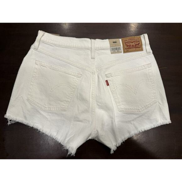 Levi’s 501® Original Fit High Rise Womens Shorts Sz 30 White Raw Frayed Hem NWT - Picture 4 of 11